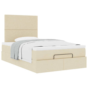 Οθωμανικό κρεβάτι με στρώμα Cream 120x190 cm Ύφασμα