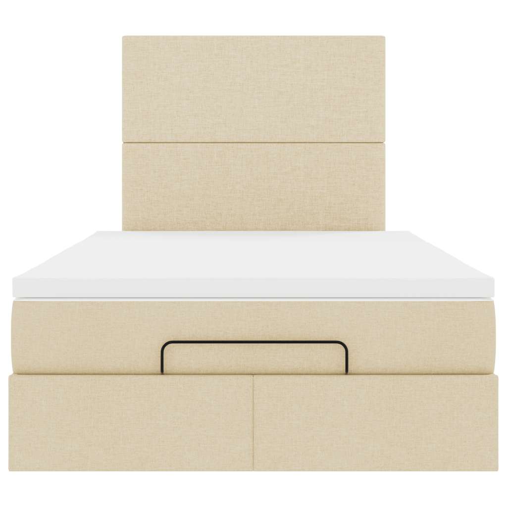 Οθωμανικό κρεβάτι με στρώμα Cream 120x190 cm Ύφασμα