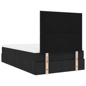 Οθωμανικό κρεβάτι με στρώμα Μαύρο 120x200cm Ύφασμα - Pakobazaar