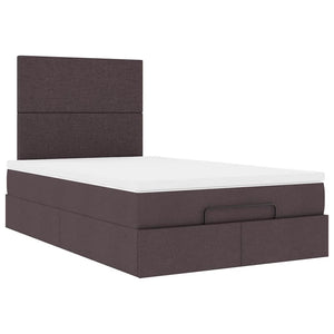 Ottoman Κρεβάτι με Στρώμα Σκούρο Καφέ 120x200cm Ύφασμα