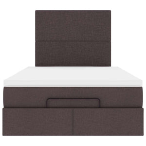 Ottoman Κρεβάτι με Στρώμα Σκούρο Καφέ 120x200cm Ύφασμα
