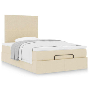 Οθωμανικό κρεβάτι με στρώμα Cream 120x200cm ύφασμα