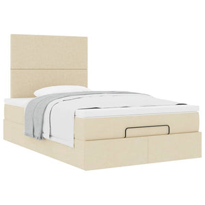Οθωμανικό κρεβάτι με στρώμα Cream 120x200cm ύφασμα