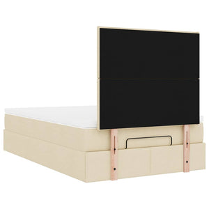 Οθωμανικό κρεβάτι με στρώμα Cream 120x200cm ύφασμα