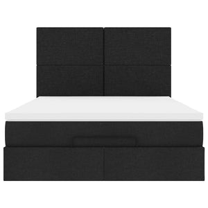 Οθωμανικό κρεβάτι με στρώμα Μαύρο 140x190cm Ύφασμα - Pakobazaar