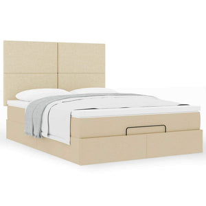 Οθωμανικό κρεβάτι με στρώμα Cream 140x190cm ύφασμα - Pakobazaar