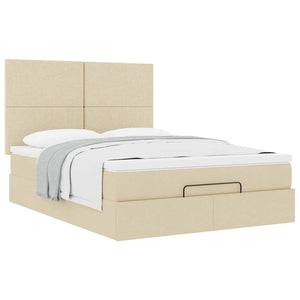 Οθωμανικό κρεβάτι με στρώμα Cream 140x190cm ύφασμα - Pakobazaar