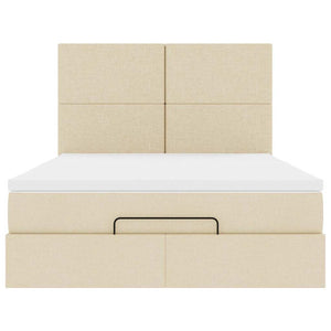 Οθωμανικό κρεβάτι με στρώμα Cream 140x190cm ύφασμα - Pakobazaar