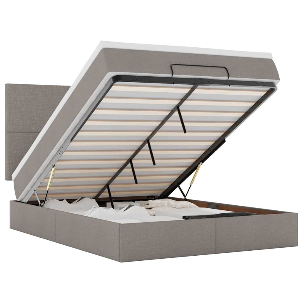 Οθωμανικό κρεβάτι με στρώμα Taupe 140x200cm ύφασμα - Pakobazaar