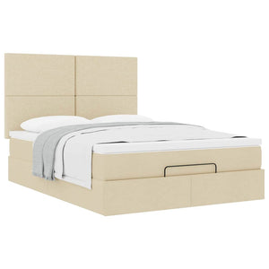 Οθωμανικό κρεβάτι με στρώμα Cream 140x200cm ύφασμα