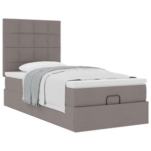 Οθωμανικό κρεβάτι με στρώμα Taupe 90x190cm ύφασμα - Pakobazaar