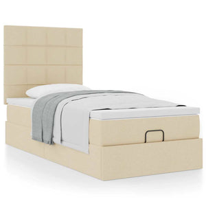 Οθωμανικό κρεβάτι με στρώμα Cream 90x190cm ύφασμα - Pakobazaar