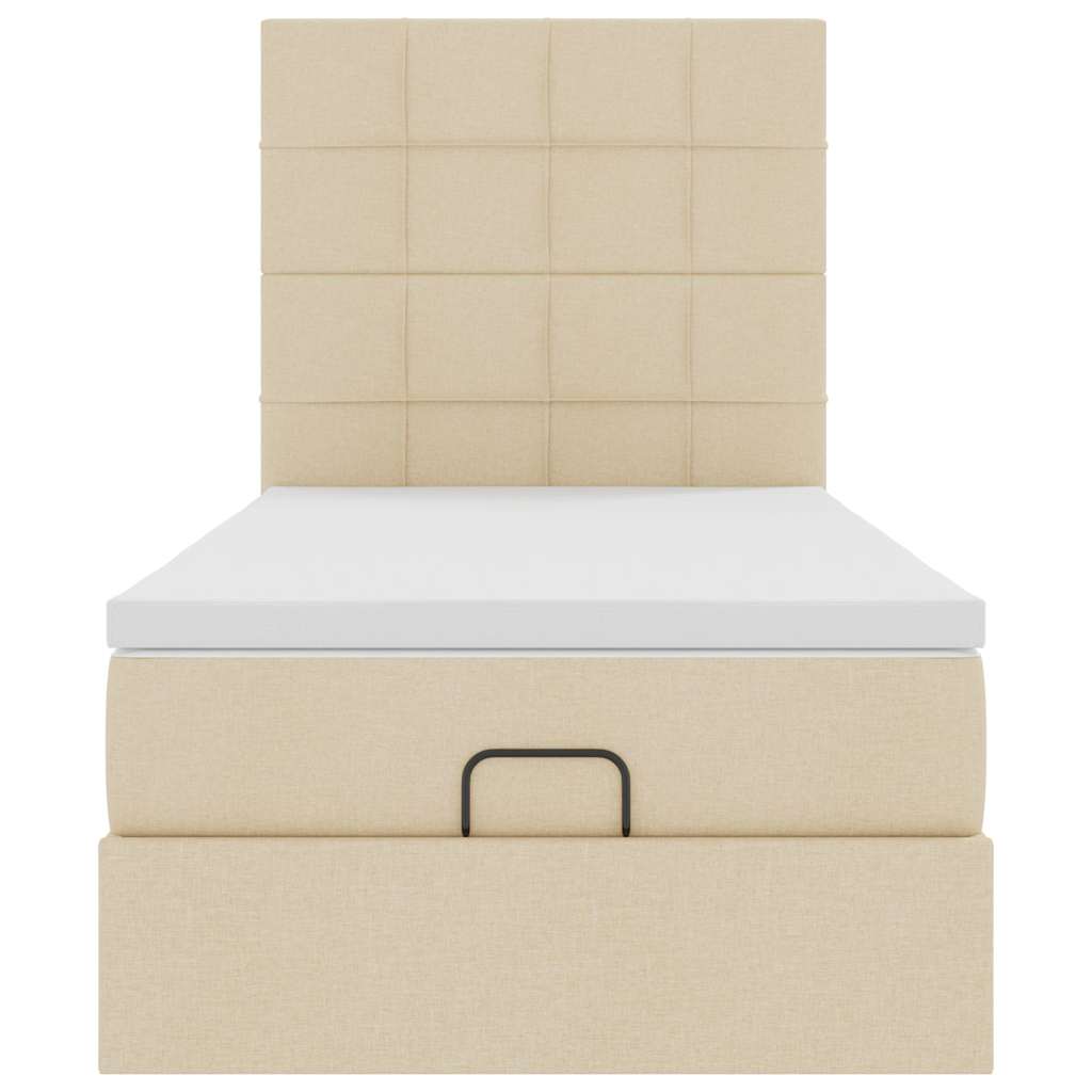 Οθωμανικό κρεβάτι με στρώμα Cream 90x190cm ύφασμα - Pakobazaar