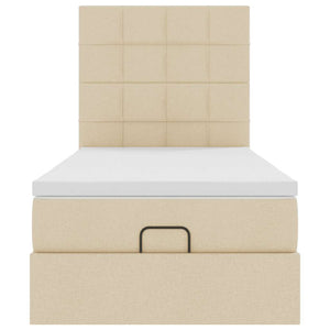 Οθωμανικό κρεβάτι με στρώμα Cream 100x200cm ύφασμα