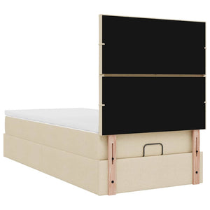 Οθωμανικό κρεβάτι με στρώμα Cream 100x200cm ύφασμα