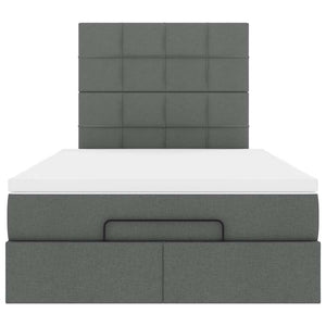 Οθωμανικό κρεβάτι με στρώμα Σκούρο γκρι 120x190 cm Ύφασμα - Pakobazaar