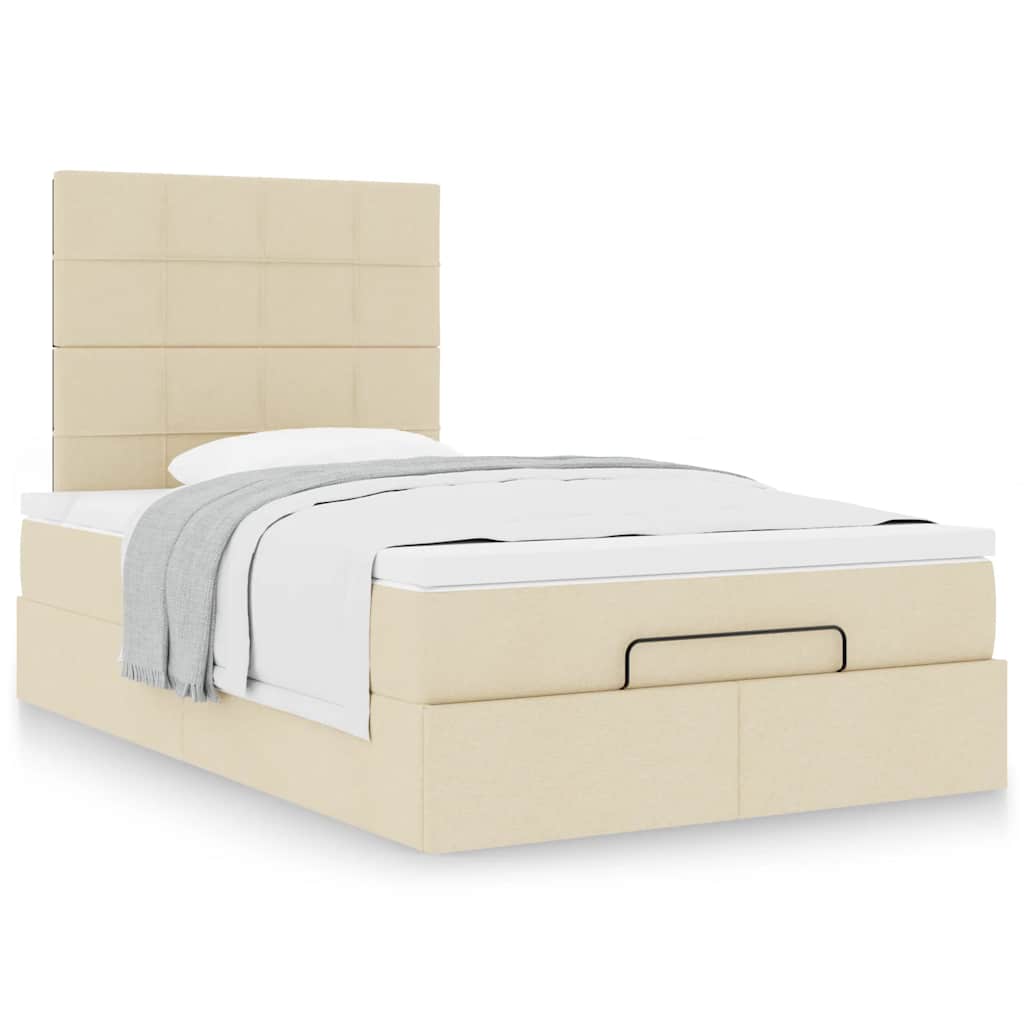 Οθωμανικό κρεβάτι με στρώμα Cream 120x190 cm Ύφασμα