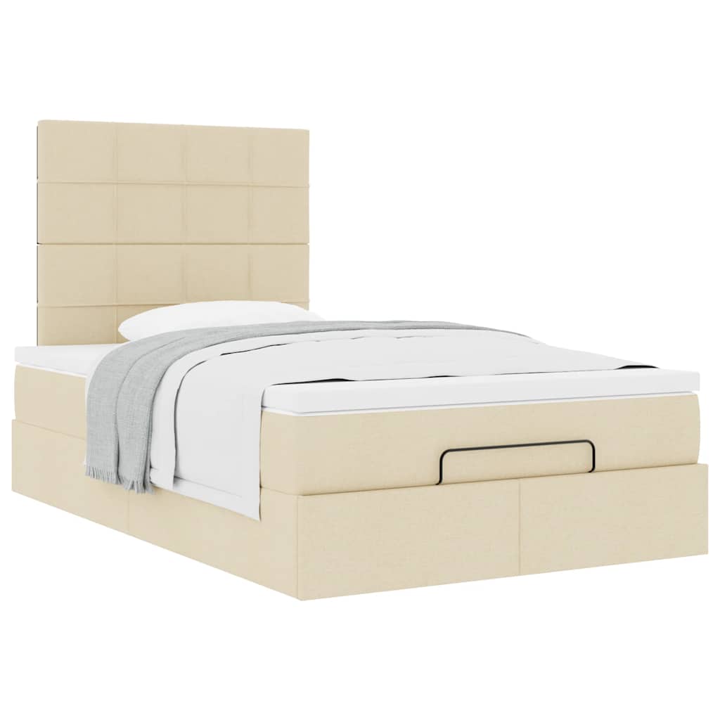 Οθωμανικό κρεβάτι με στρώμα Cream 120x190 cm Ύφασμα