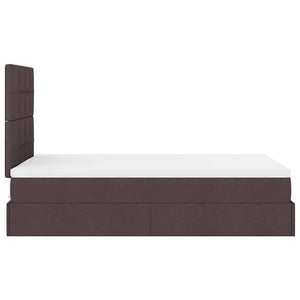 Ottoman Κρεβάτι με Στρώμα Σκούρο Καφέ 120x200cm Ύφασμα - Pakobazaar