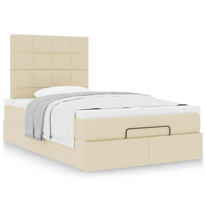 Οθωμανικό κρεβάτι με στρώμα Cream 120x200cm ύφασμα