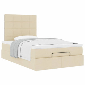 Οθωμανικό κρεβάτι με στρώμα Cream 120x200cm ύφασμα