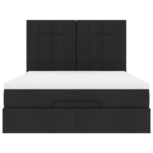 Οθωμανικό κρεβάτι με στρώμα Μαύρο 140x190cm Ύφασμα - Pakobazaar