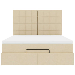 Οθωμανικό κρεβάτι με στρώμα Cream 140x190cm ύφασμα - Pakobazaar