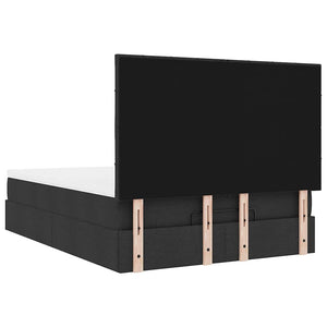 Οθωμανικό κρεβάτι με στρώμα Μαύρο 140x200cm Ύφασμα