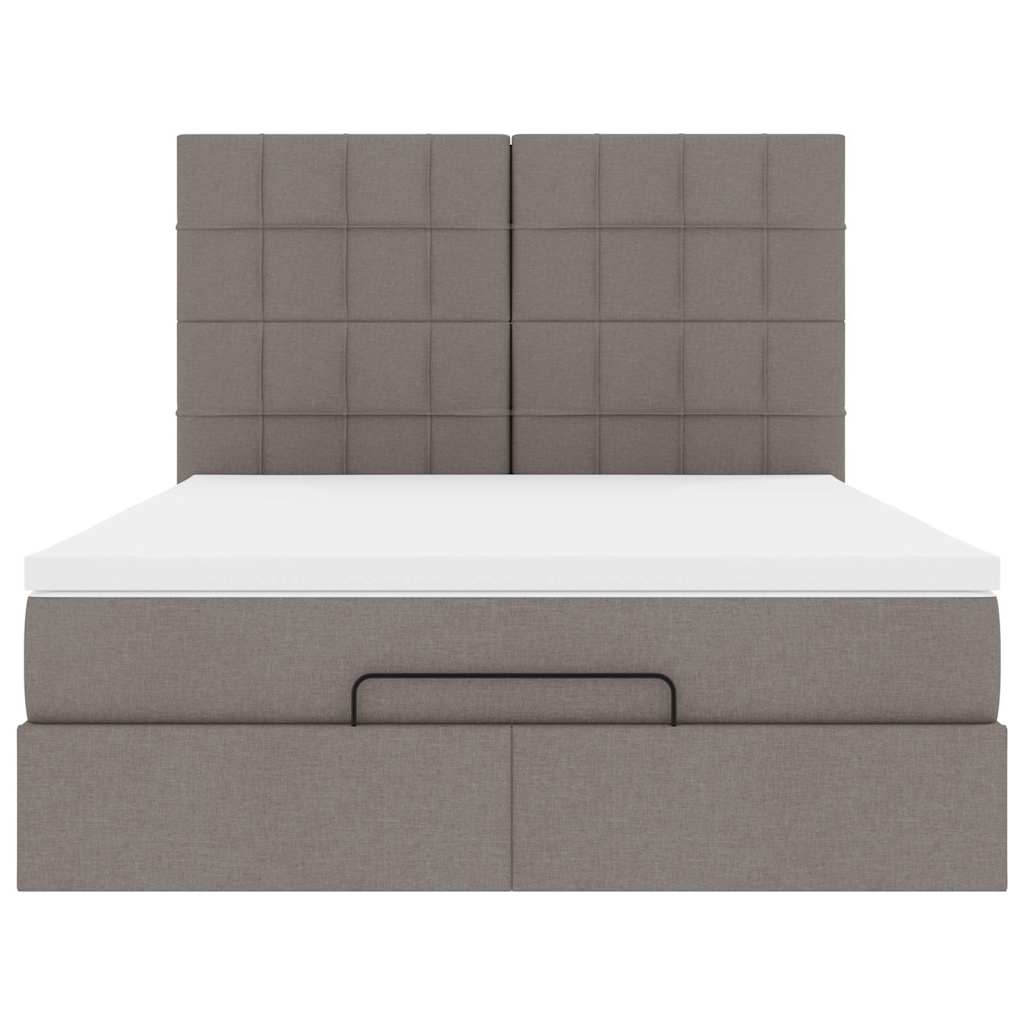 Οθωμανικό κρεβάτι με στρώμα Taupe 140x200cm ύφασμα