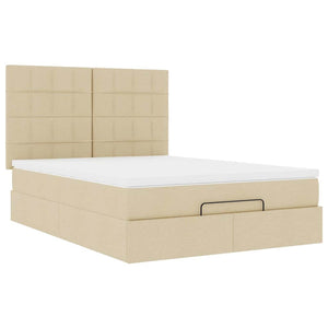 Οθωμανικό κρεβάτι με στρώμα Cream 140x200cm ύφασμα - Pakobazaar