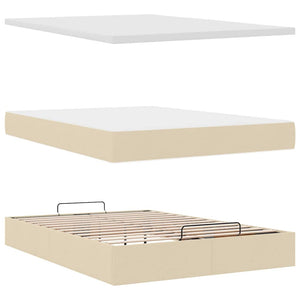 Οθωμανικό κρεβάτι με στρώμα Cream 140x200cm ύφασμα - Pakobazaar