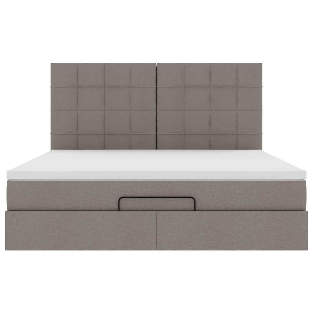 Οθωμανικό κρεβάτι με στρώμα Taupe 180x200cm ύφασμα - Pakobazaar