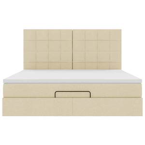 Οθωμανικό κρεβάτι με στρώμα Cream 180x200cm ύφασμα - Pakobazaar