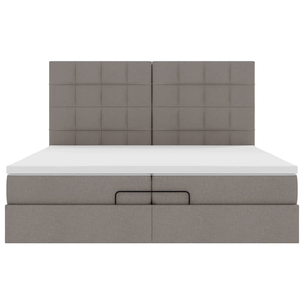 Οθωμανικό κρεβάτι με στρώματα Taupe 200x200cm ύφασμα - Pakobazaar