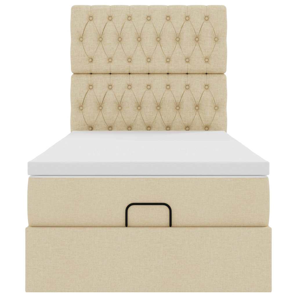 Οθωμανικό κρεβάτι με στρώμα Cream 80x200cm ύφασμα - Pakobazaar