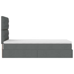 Οθωμανικό κρεβάτι με στρώμα σκούρο γκρι 90x190cm ύφασμα - Pakobazaar