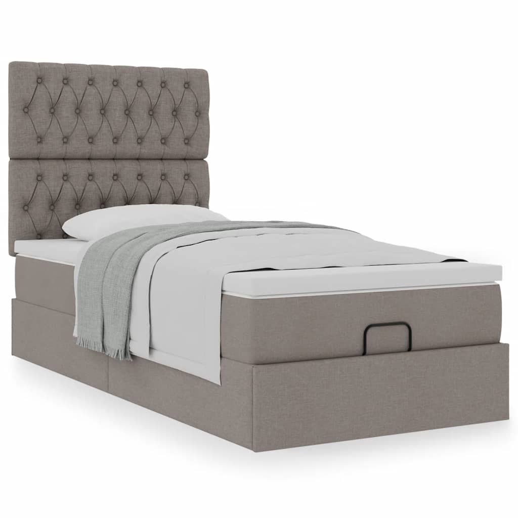 Οθωμανικό κρεβάτι με στρώμα Taupe 90x200cm ύφασμα