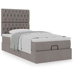 Οθωμανικό κρεβάτι με στρώμα Taupe 90x200cm ύφασμα