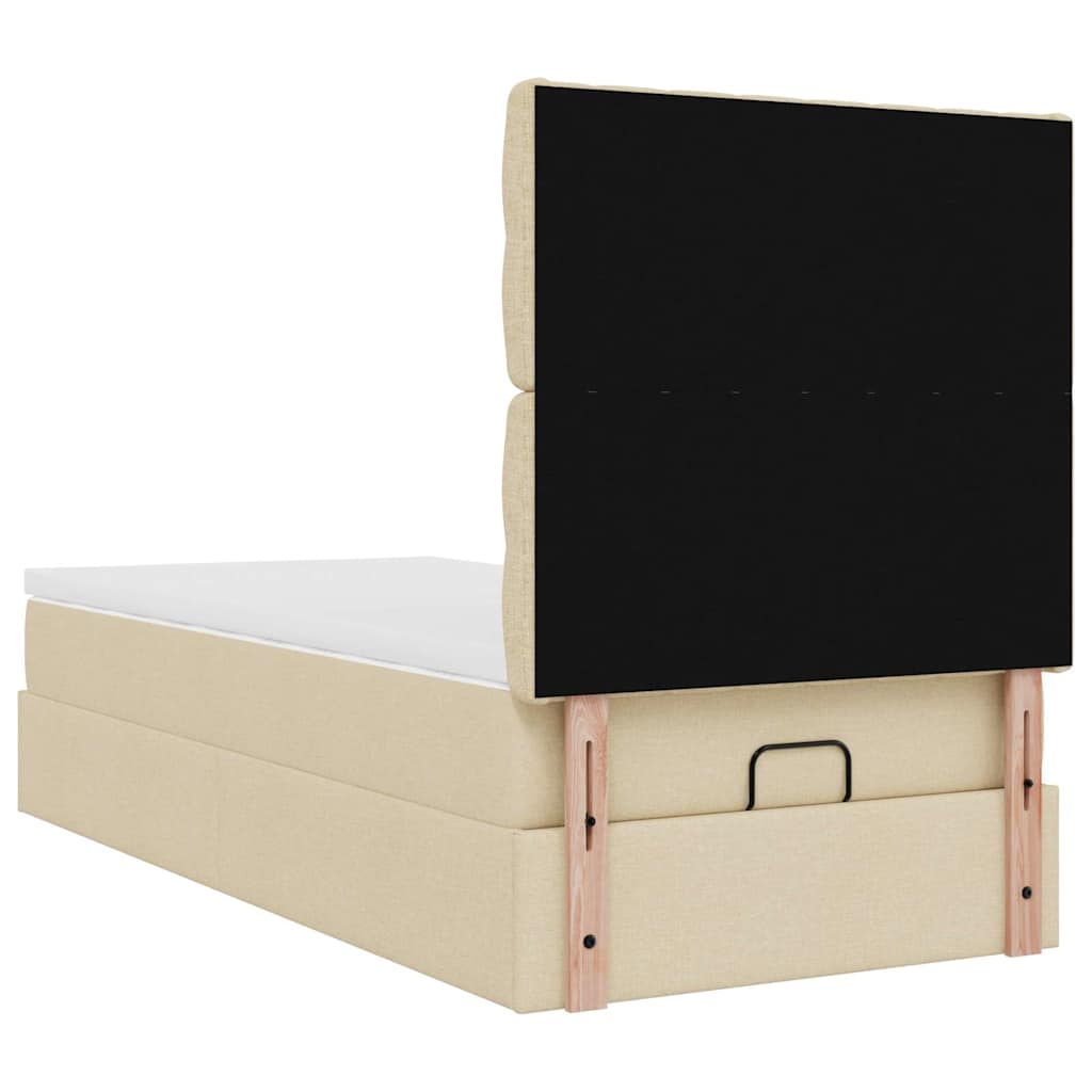 Οθωμανικό κρεβάτι με στρώμα Cream 90x200cm ύφασμα - Pakobazaar