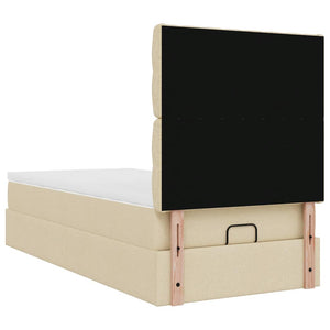 Οθωμανικό κρεβάτι με στρώμα Cream 100x200cm ύφασμα