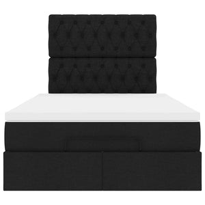 Οθωμανικό κρεβάτι με στρώμα Μαύρο 120x190 cm Ύφασμα