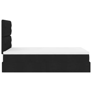 Οθωμανικό κρεβάτι με στρώμα Μαύρο 120x190 cm Ύφασμα