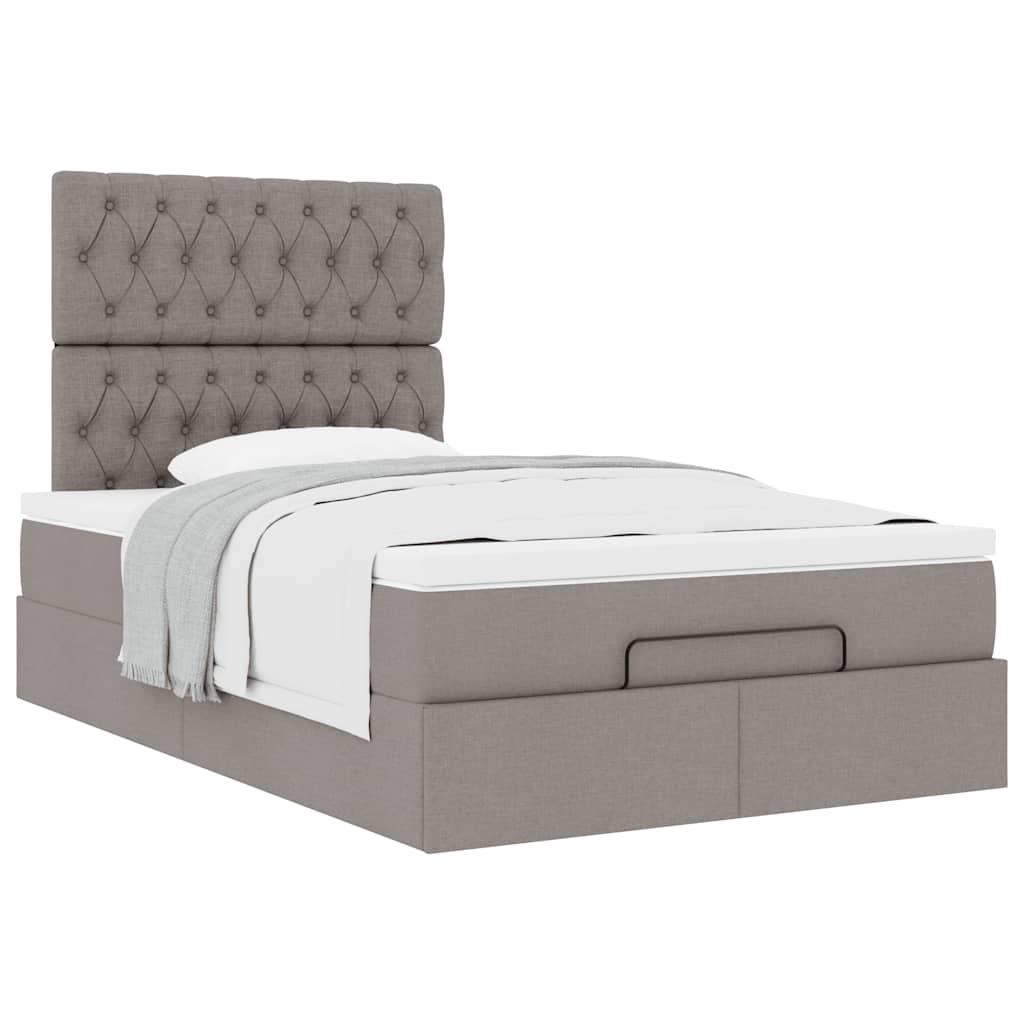 Οθωμανικό κρεβάτι με στρώμα Taupe 120x190 cm Ύφασμα - Pakobazaar