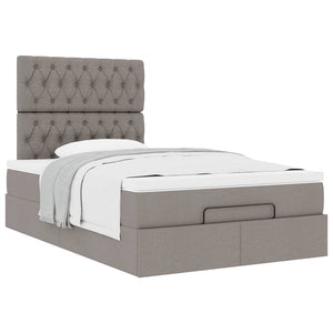 Οθωμανικό κρεβάτι με στρώμα Taupe 120x190 cm Ύφασμα - Pakobazaar