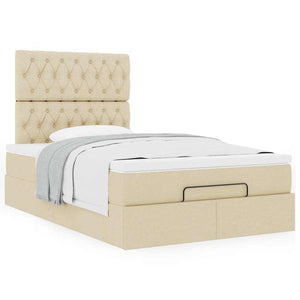 Οθωμανικό κρεβάτι με στρώμα Cream 120x190 cm Ύφασμα
