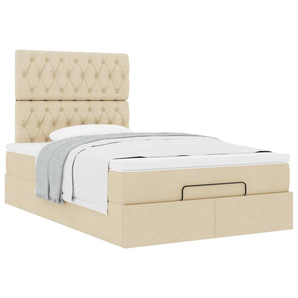 Οθωμανικό κρεβάτι με στρώμα Cream 120x190 cm Ύφασμα