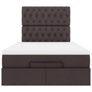 Ottoman Κρεβάτι με Στρώμα Σκούρο Καφέ 120x200cm Ύφασμα - Pakobazaar