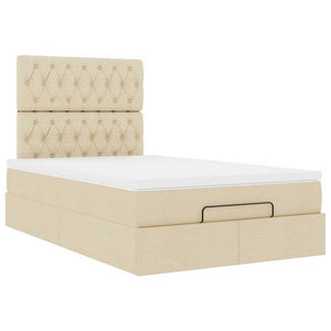 Οθωμανικό κρεβάτι με στρώμα Cream 120x200cm ύφασμα