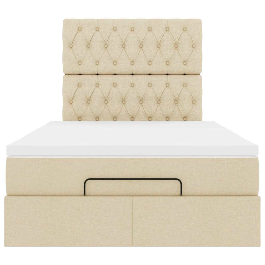 Οθωμανικό κρεβάτι με στρώμα Cream 120x200cm ύφασμα