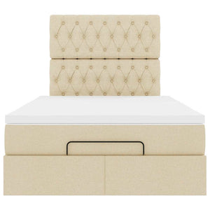 Οθωμανικό κρεβάτι με στρώμα Cream 120x200cm ύφασμα